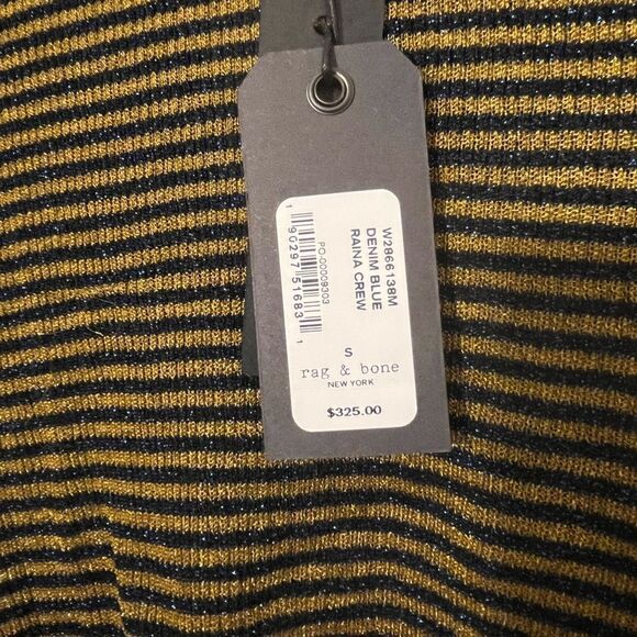 Rag & Bone Sweater | Raina | Lurex | Striped | Crewneck | Shirt | NWT | Small - Picture 7 of 7